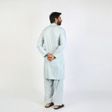 Men's Slim Fit Shalwar Suit - Aqua, Men's Shalwar Kameez, Chase Value, Chase Value