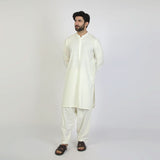 Eminent Men's Trim Fit Embrioded Shalwar Suit - Off White, Men's Shalwar Kameez, Eminent, Chase Value