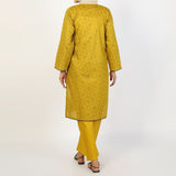 Women's Printed 3Pcs Suit - Mustard, Women Shalwar Suits, Chase Value, Chase Value