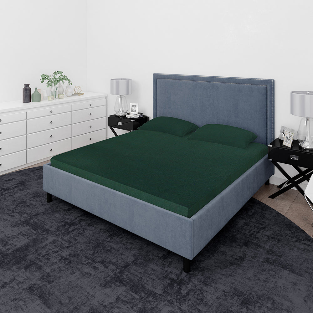 Eminent King Size Cotton Bed Sheet Dyed - Bottle Green, King Size Bed Sheet, Eminent, Chase Value