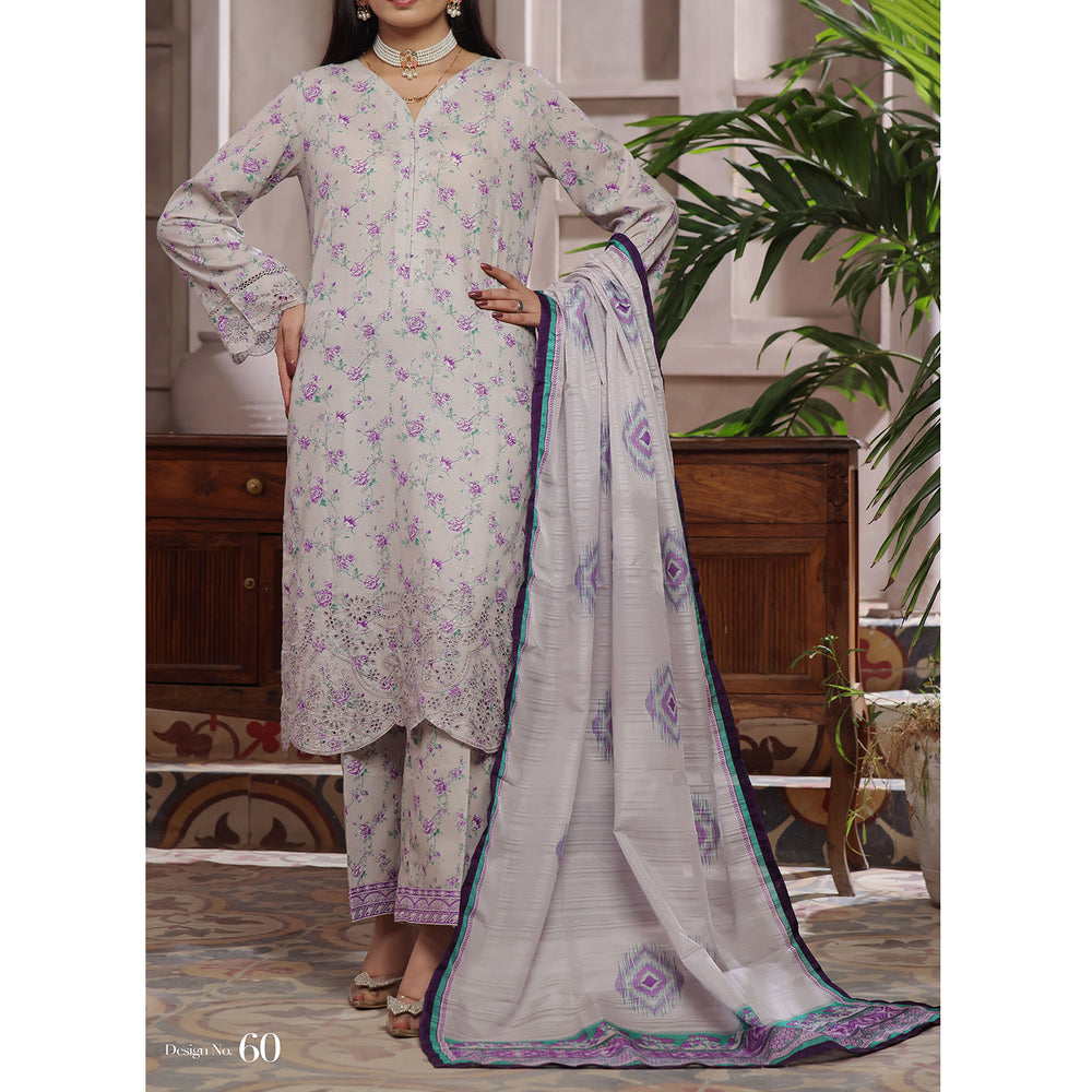 VS AIZA & MOMINA Printed Chikankari Embroidered Unstitched 3Pcs Suit - 166, Women, 3Pcs Shalwar Suit, VS Textile, Chase Value