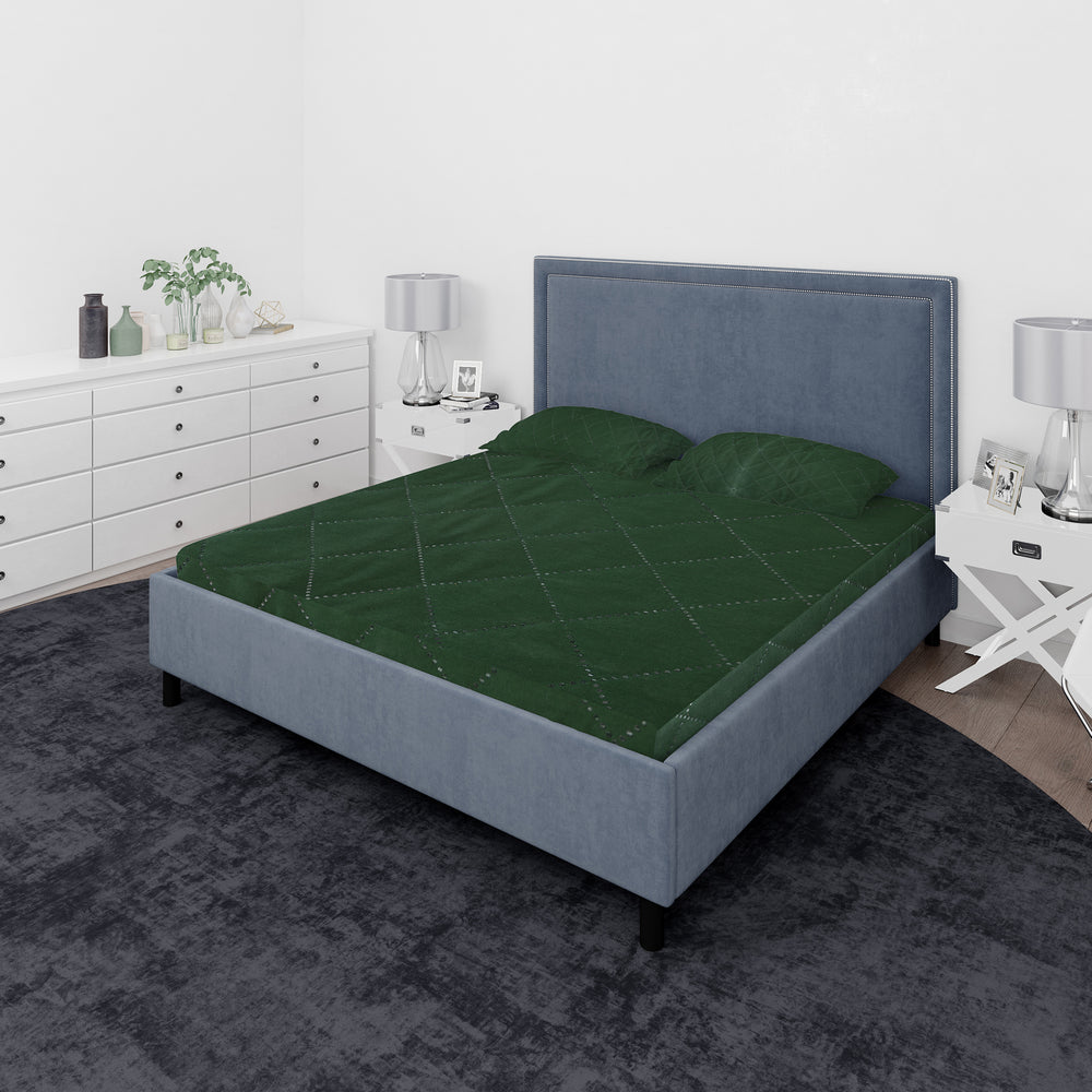 King Quilted Cotton Waterproof Mattress Protector 72X78" - Green, Mattress Protector, Chase Value, Chase Value