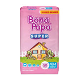 Bona Papa Super Baby Diapers, NB-1 New Born, Below 4 KG, 50-Pack, Diapers & Wipes, Bona Papa, Chase Value