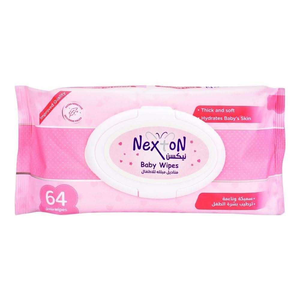 Nexton Baby Wipes – 64 Pieces (Mild), Diapers & Wipes, Nexton, Chase Value
