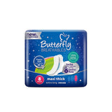Butterfly Breathable Maxi Thin Extra Large 8-Pack, Sanitory Napkins, Butterfly, Chase Value
