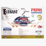 Elegant Non Stick Prima 12 Piece Cooking Set - EK678001, Cookware & Pans, Elegant, Chase Value
