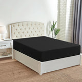 Double Bed Fitted Sheet Jersey - Black, Double Size Bed Sheet, Chase Value, Chase Value