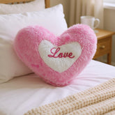 Fur Heart Filled Cushion - Light Pink, Cushions & Pillows, Chase Value, Chase Value