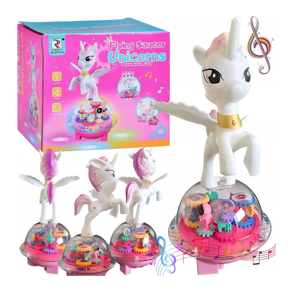 Battery Operated Gear Unicorn With Light & Music, Musical Toys, Chase Value, Chase Value