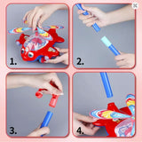 2-in-1 LED Foam Glider Plane with Launcher – Kids Flying Toy, Non-Remote Control, Chase Value, Chase Value