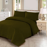 Queen bedspread Set 3 Pcs - Olive & Green, Double Size Bed Sheet, Chase Value, Chase Value