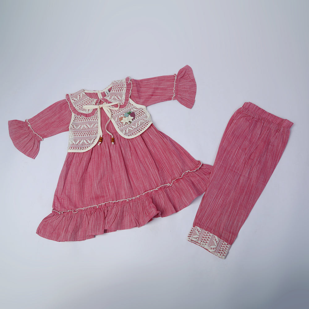 Girls 2Pcs Shalwar Suit - Pink, Girls Shalwar Kameez, Chase Value, Chase Value