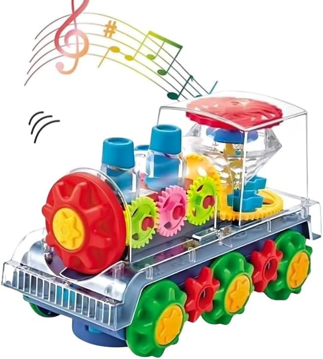 Transparent Electric Kids Gear Train with Flashing Lights, Die-cast Model Car, Chase Value, Chase Value