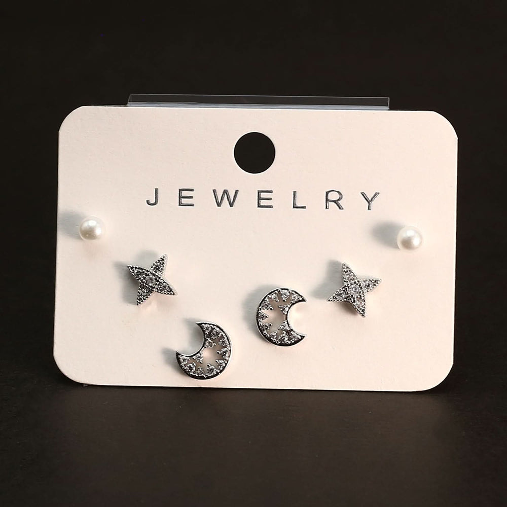 Women's Tops 3 Pcs - Silver, Women Earrings & Tops, Chase Value, Chase Value