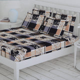 Percale Finish Fitted Sheet with 2 Pillow - Multi Color, Double Size Bed Sheet, Chase Value, Chase Value