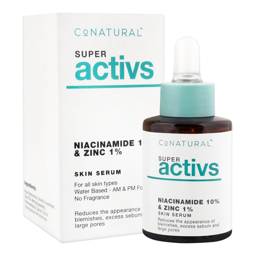 Co-Natural Super Activs Niacinamide 10% & Zinc 1% Skin Serum For All Skin Types 30ml, Oils & Serums, Co-Natural, Chase Value