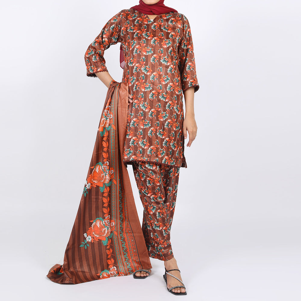 Shataj Febron Wash & Wear Unstitched Printed 3Pcs Suit - A12, Women, 3Pcs Shalwar Suit, Shataj, Chase Value