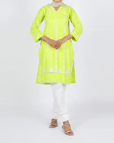 Women's Embroidered Kurti - Highlighter