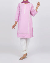 Women's Embroidered Kurti - Tea Pink