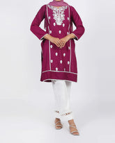 Women's Embroidered Kurti - Plum