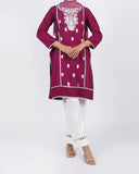 Women's Embroidered Kurti - Plum, Women Ready Kurtis, Chase Value, Chase Value