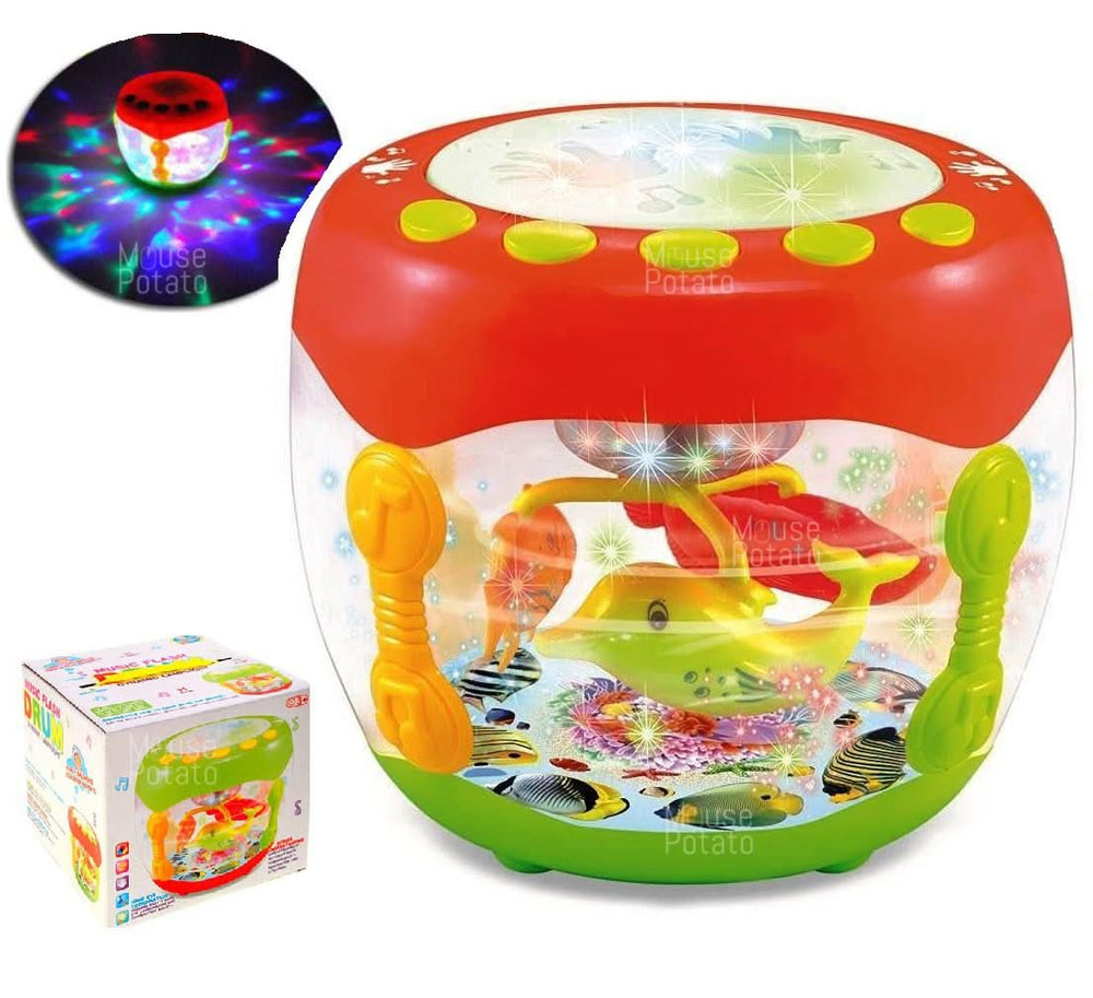 Flash Drum with Rotating Lamp Light & Musical Instrument Sounds, Musical Toys, Chase Value, Chase Value