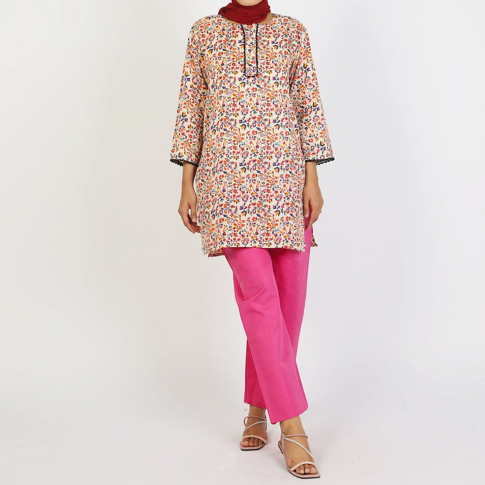 Women's Printed 2Pcs Suit - Multi Color, Women Shalwar Suits, Chase Value, Chase Value
