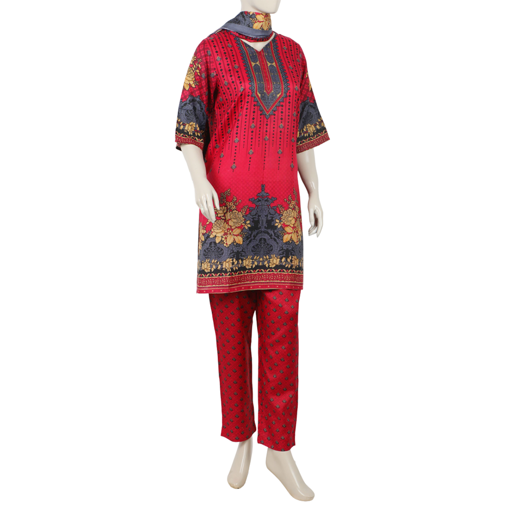 Women's Wash & Wear Un-Stitched 3pcs Suit - A21, Women, 3Pcs Shalwar Suit, Chase Value, Chase Value