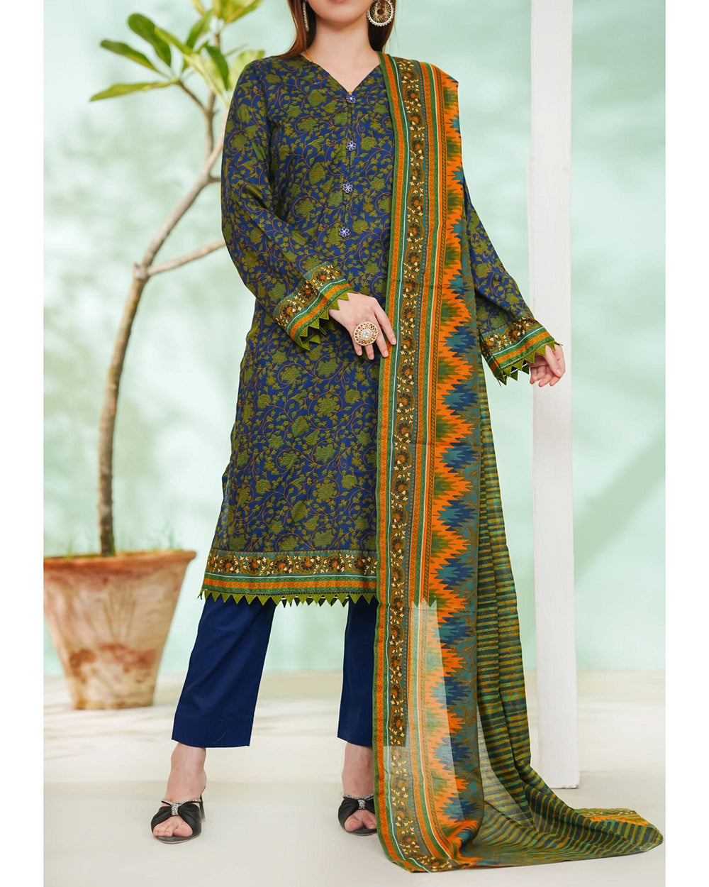DAMAN By Vs Textile Exclusive Lawn Printed 3-PCS Unstiched Suit - 812, Women, 3Pcs Shalwar Suit, Chase Value, Chase Value