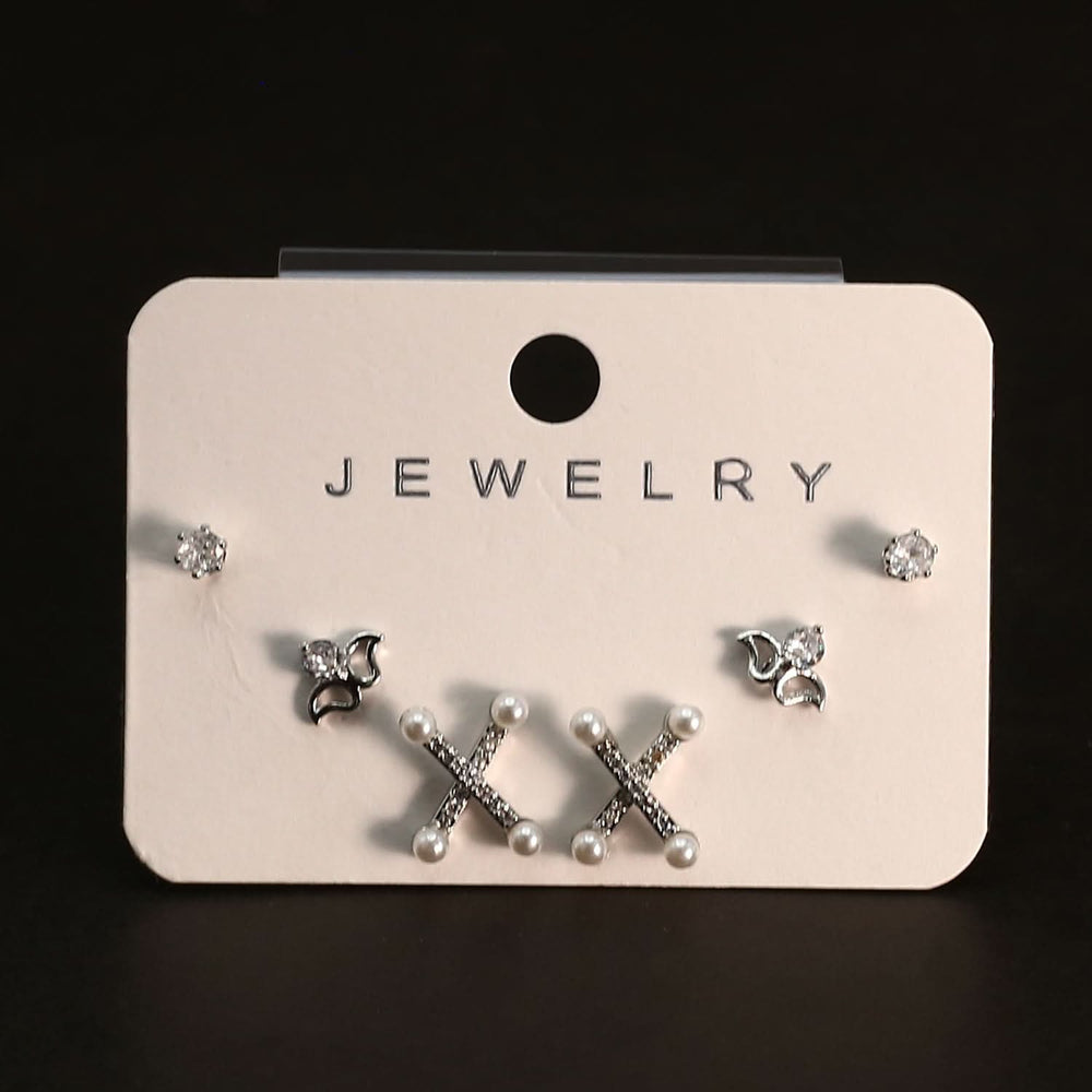 Women's Tops 3 Pcs - Silver, Women Earrings & Tops, Chase Value, Chase Value