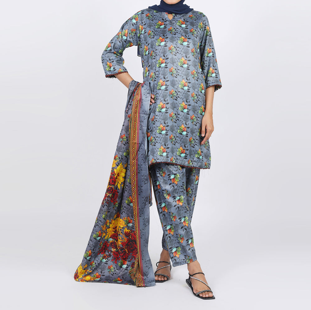 Shataj Febron Wash & Wear Unstitched Printed 3Pcs Suit - A2, Women, 3Pcs Shalwar Suit, Shataj, Chase Value