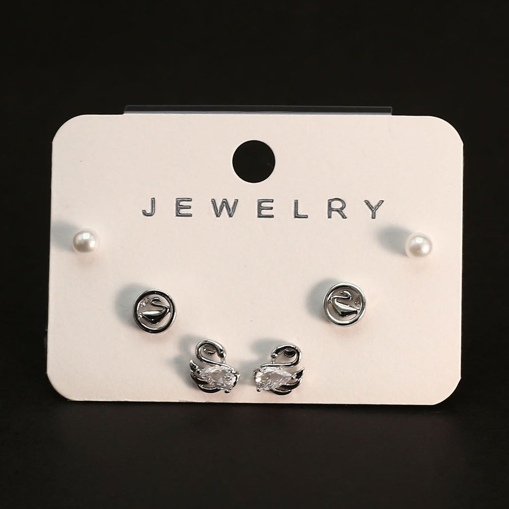 Women's Tops 3 Pcs - Silver, Women Earrings & Tops, Chase Value, Chase Value
