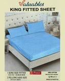 Valuables Printed Fitted Cotton Double Bedsheet with 2 Pillow Covers 180x102, Double Size Bed Sheet, Chase Value, Chase Value