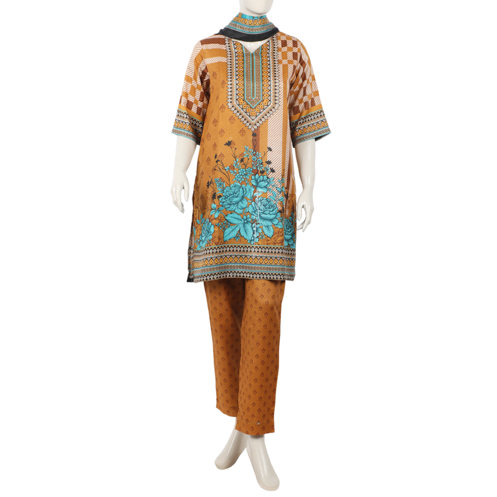 Women's Wash & Wear Unstitched 3pcs Suit - A4, Women, 3Pcs Shalwar Suit, Chase Value, Chase Value