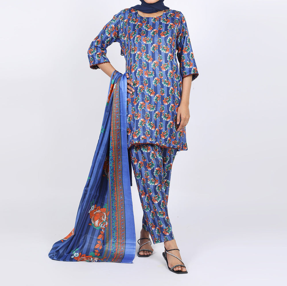 Shataj Febron Wash & Wear Unstitched Printed 3Pcs Suit - A5, Women, 3Pcs Shalwar Suit, Shataj, Chase Value
