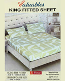 Valuables Printed Fitted Cotton Double Bedsheet with 2 Pillow Covers 180x102, Double Size Bed Sheet, Chase Value, Chase Value