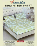 Valuables Printed Fitted Cotton Double Bedsheet with 2 Pillow Covers 180x102, Double Size Bed Sheet, Chase Value, Chase Value