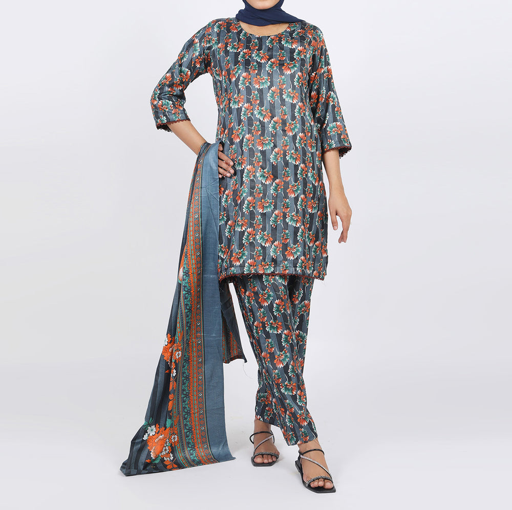 Shataj Febron Wash & Wear Unstitched Printed 3Pcs Suit - A6, Women, 3Pcs Shalwar Suit, Shataj, Chase Value