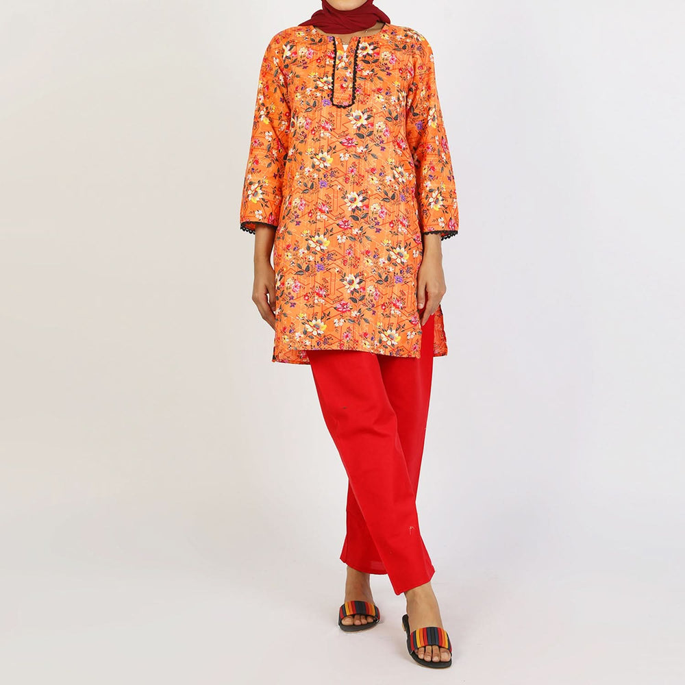 Women's Printed 2Pcs Suit - Multi Color, Women Shalwar Suits, Chase Value, Chase Value