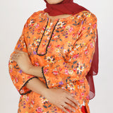 Women's Printed 2Pcs Suit - Multi Color, Women Shalwar Suits, Chase Value, Chase Value