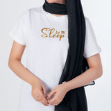 Women's Half Sleeves Knitted Night Suit - White & Black, Women Night Suit, Chase Value, Chase Value
