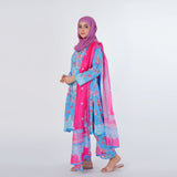 Women's Printed Shalwar Suit - Blue, Women Shalwar Suits, Chase Value, Chase Value