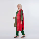 Women's 03pcs Stitched Suit - Green, Women Shalwar Suits, Chase Value, Chase Value