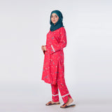Women's Printed Co-Ord Set - Dark Pink, Women Co-Ord Set, Chase Value, Chase Value
