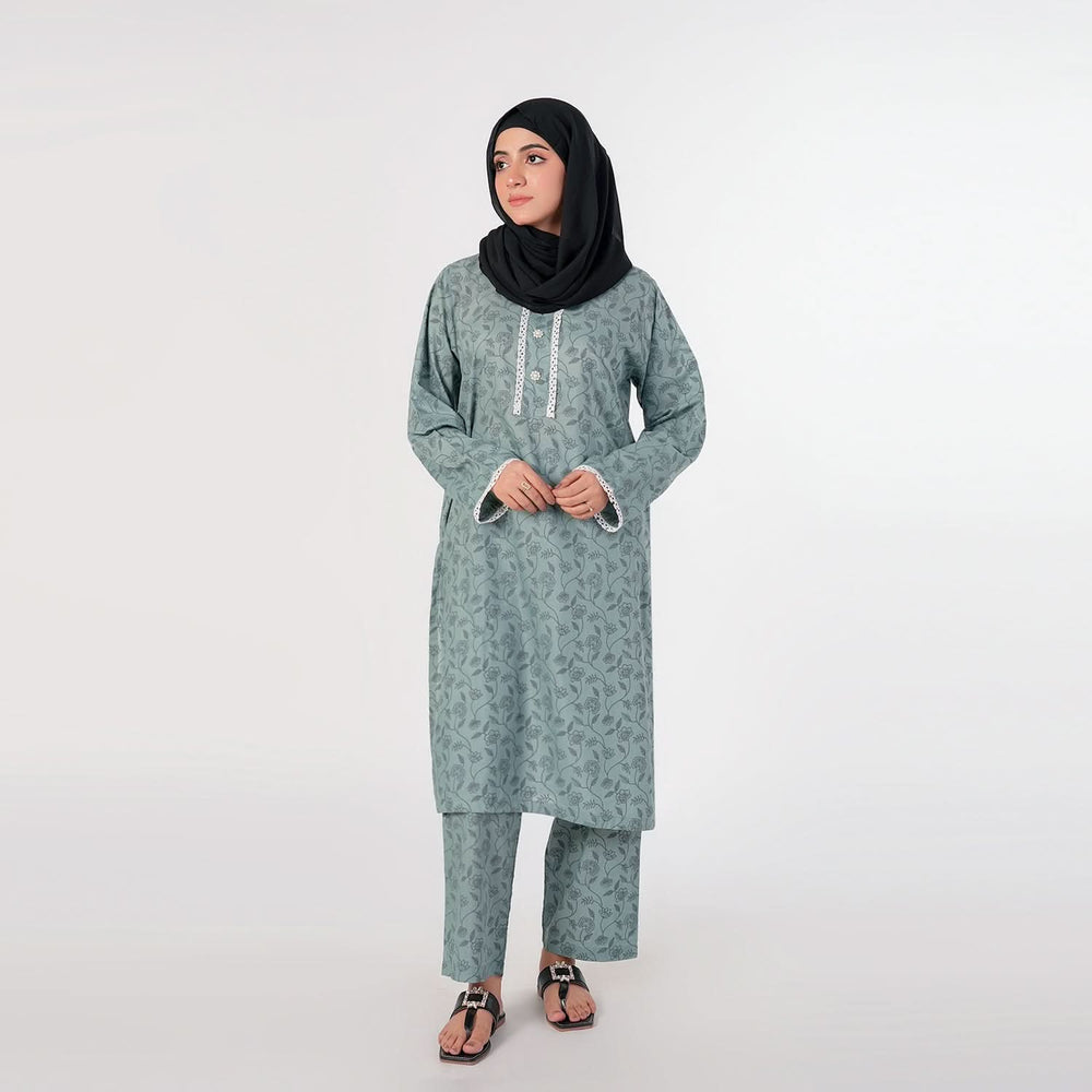 Women's Embroidery Shalwar Suit - Teal, Women Shalwar Suits, Chase Value, Chase Value