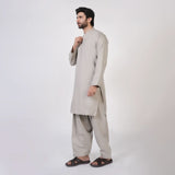 Men's Slim Fit Plain Kurta Shalwar Suit - Olive, Men's Shalwar Kameez, Chase Value, Chase Value