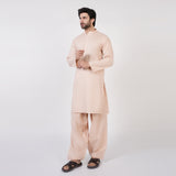 Men's Slim Fit Plain Kurta Shalwar Suit - Fawn, Men's Shalwar Kameez, Chase Value, Chase Value