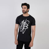Men's Half Sleeves Printed T-Shirt - Black, Men's T-Shirts & Polos, Chase Value, Chase Value