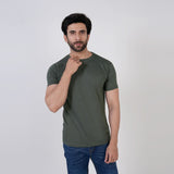 Valuable Men's Half Sleeves Round Neck T-Shirt - Olive Green, Men's T-Shirts & Polos, Chase Value, Chase Value