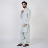Men's Slim Fit Plain Kurta Shalwar Suit - Mint Green, Men's Shalwar Kameez, Chase Value, Chase Value